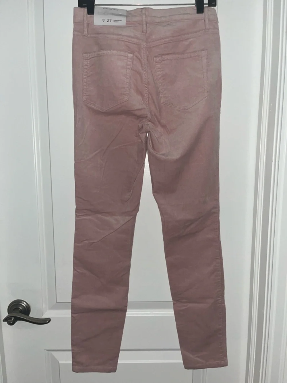Loft High Waist Skinny Dusty Rose/Light Pink Corduroy Pants, size 4/27, New!